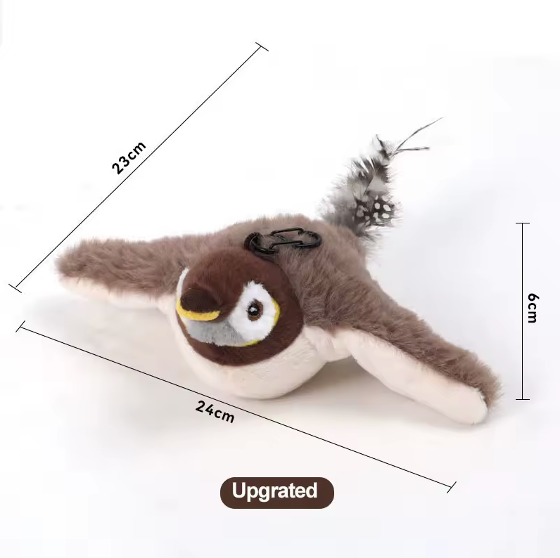 Juguete interactivo electrico para gatos pájaro sparrow
